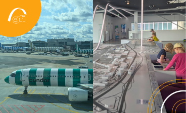 Kinder am Frankfurter Flughafen während der Ferienbetreuung 